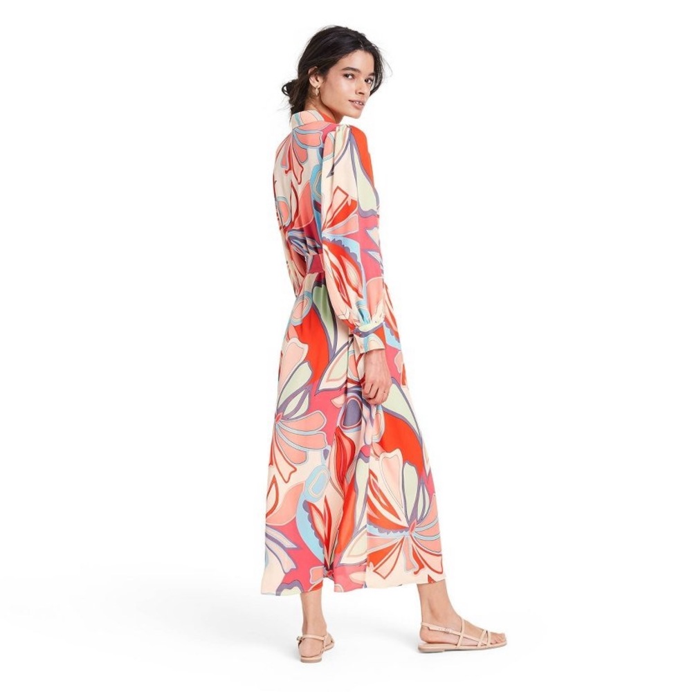 ALEXIS FOR TARGET FLORAL LONG SLEEVE ROBE DRESS - Picture 3 of 8